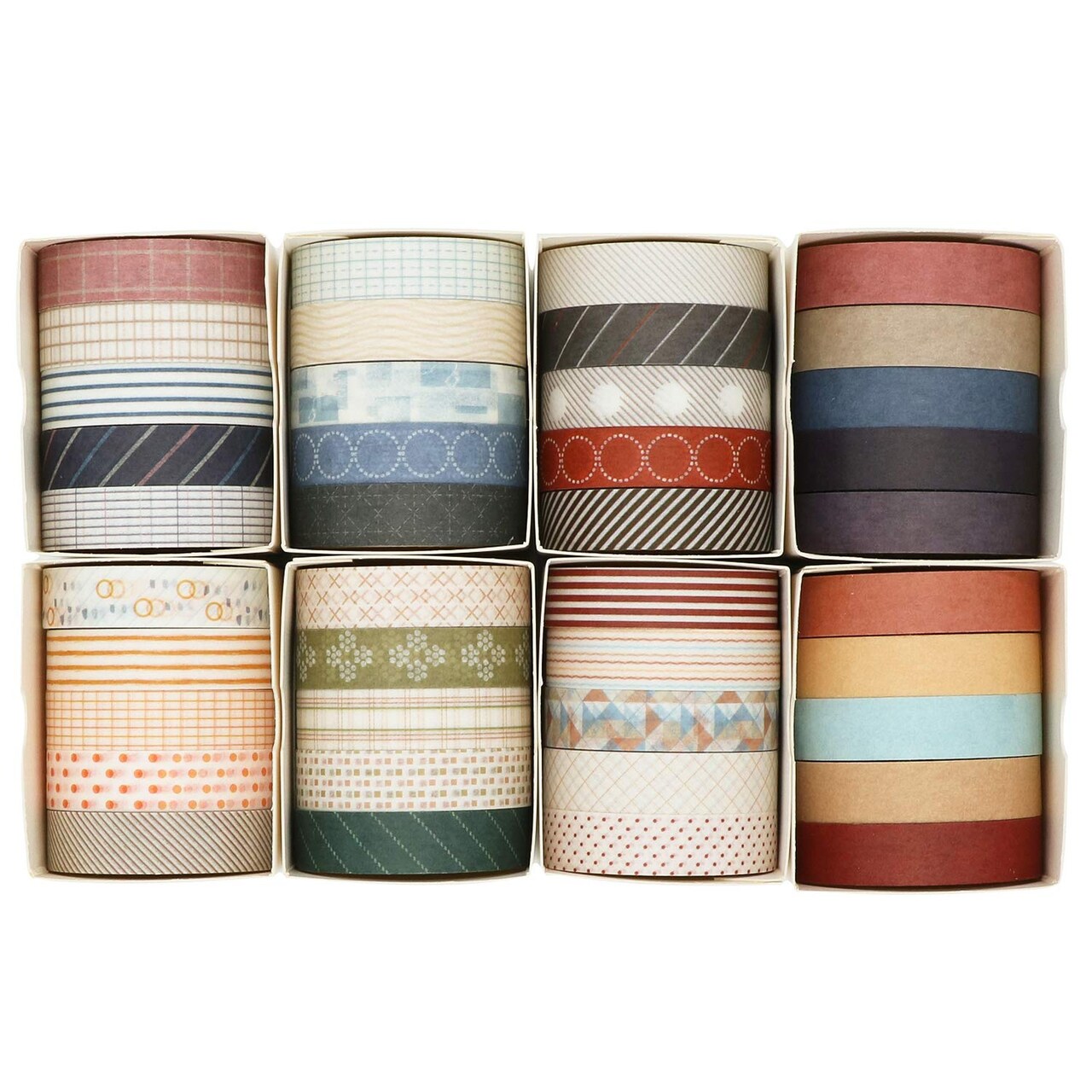 40 Rolls of Slim Washi Tape Gift Box Set, Decorative Paper Tapes 10 mm Wide for Scrapbooking, DIY Arts and Crafts, Bullet Journal, Planner, Junk Journal, Notebooks (Minimalist)